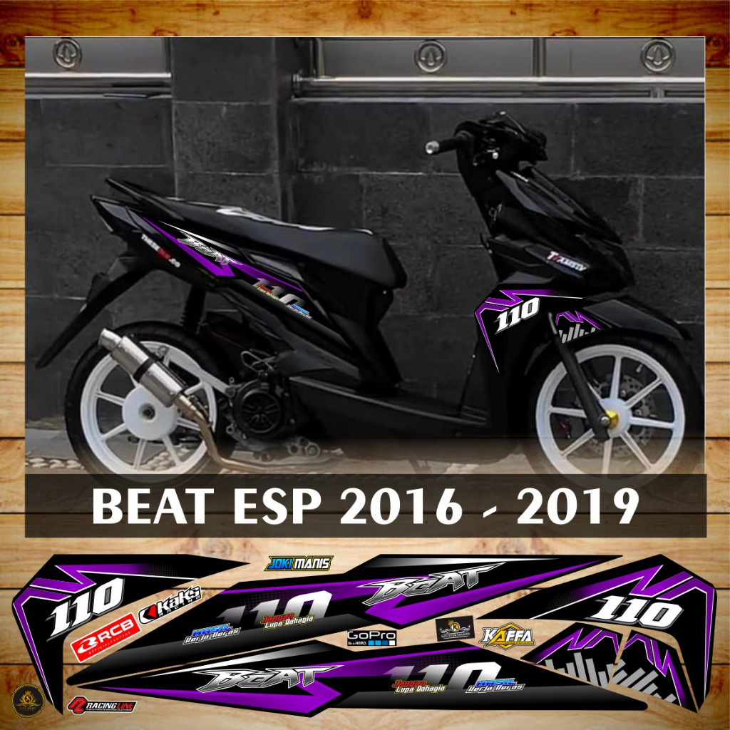 Sticker Striping Variasi Beat Esp List Motif Beat Street / New / Fi List Motif Ungu