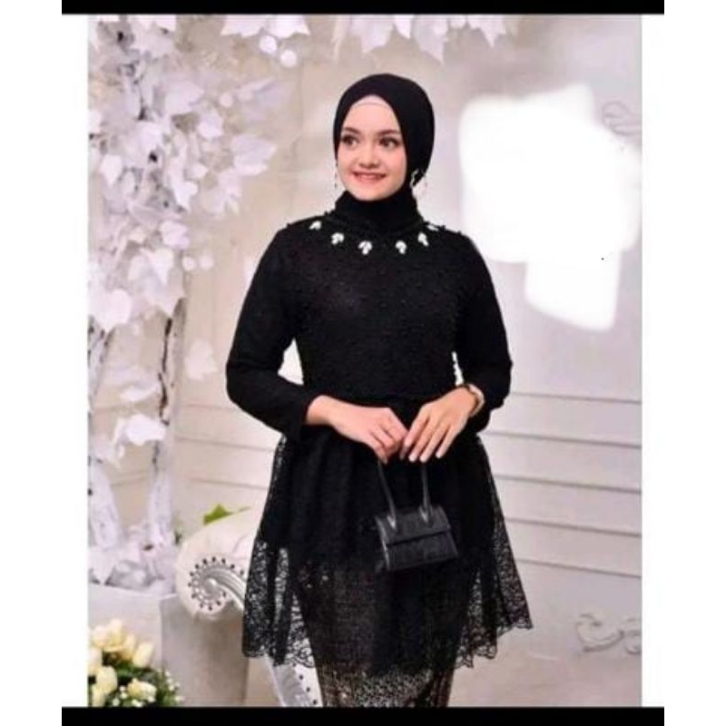 Kebaya Tunik Brokat Payet Mutiara Terbaru / Kebaya Modern / Kebaya Kondangan / Kebaya Tunik / Set Kebaya / Kebaya Pesta / Kebaya Wisuda / Set blouse Brokat / Tunik Brokat / Assyifa