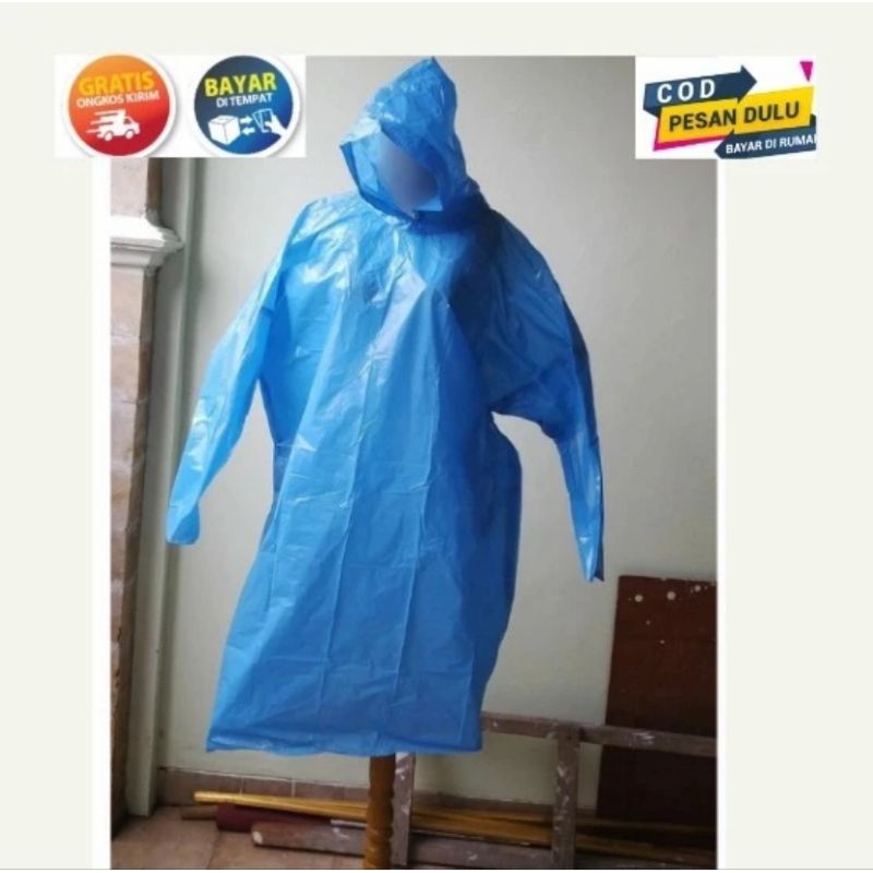 Jas Hujan Plastik Tebal Jas Hujan Ponco Mantel Hujan Raincoat LDPE Jas Hujan Murah