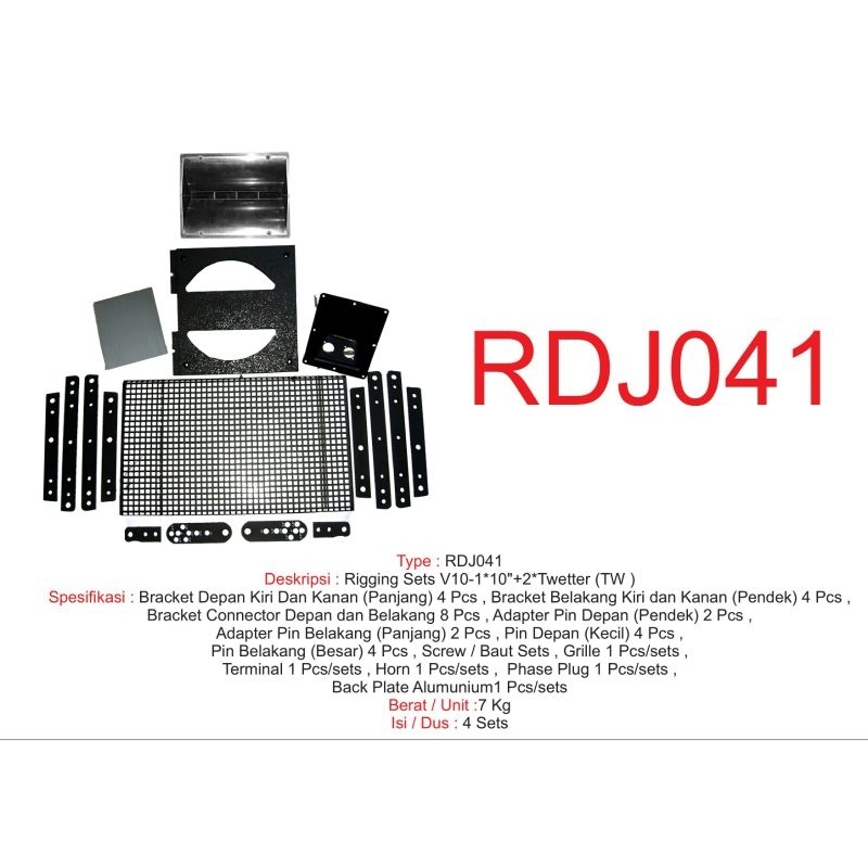 RIGGING Bracket Line Array TW Vera 10 Import Set untuk 1 box