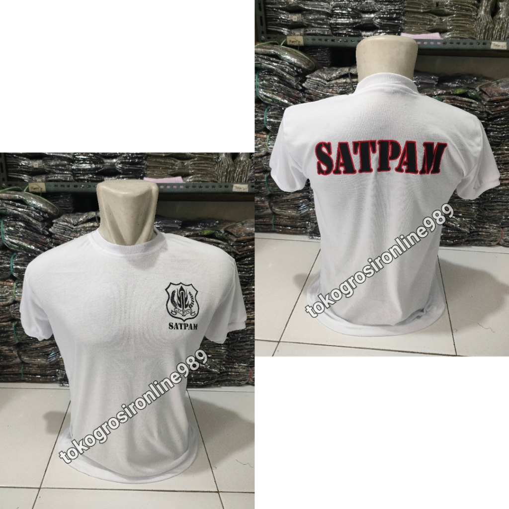 Kaos satpam warna putih Kaos dalaman satpam warna putih