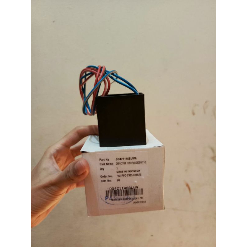 kapasitor mesin cuci panasonic 2 tabung 10.5+3.5uf original panasonic