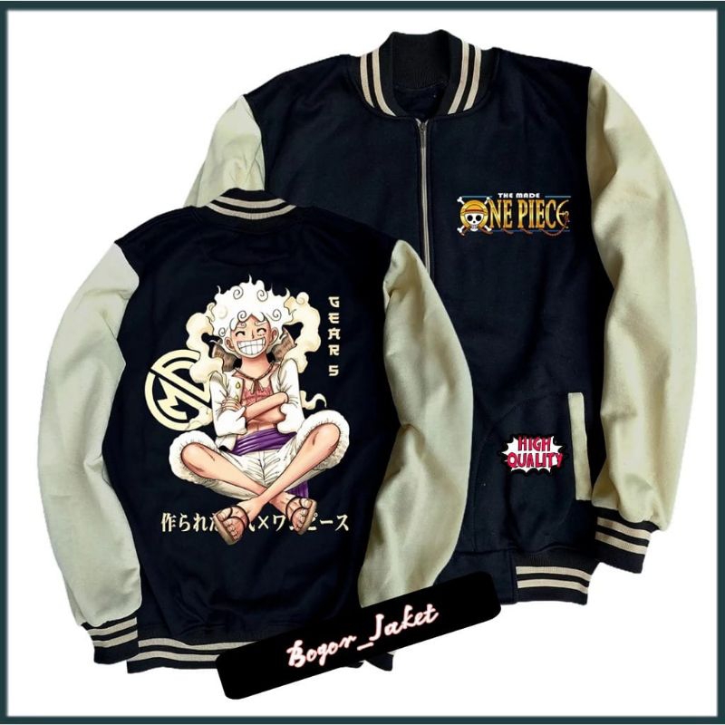 Jaket Varsity Baseball Anime One Piece Gear 5 || Jacket Bomber Varsity One Piece Gear Five Joy Boy |