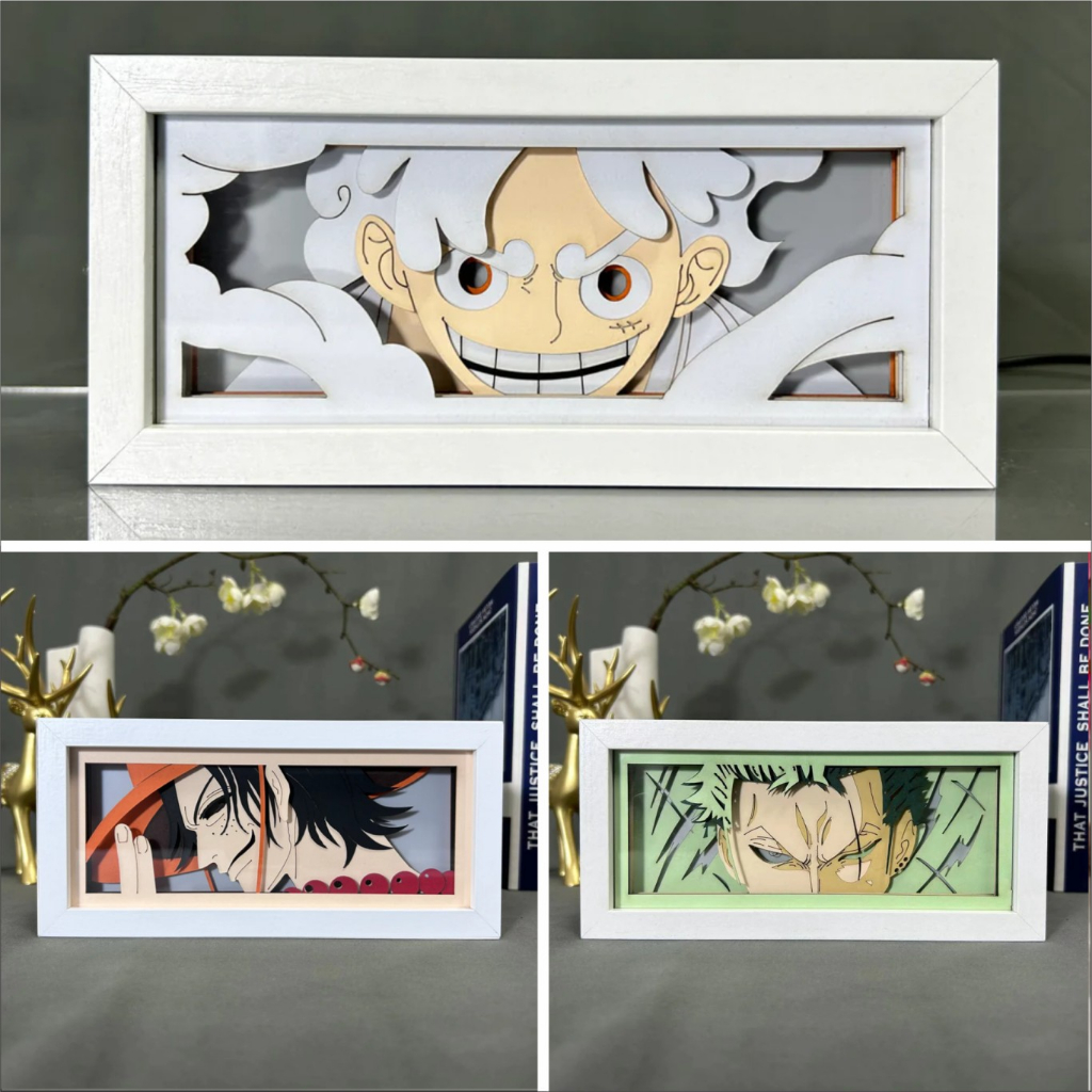 3D ANIME LIGHTBOX ONE PIECE ART LAMPU LED DEKORASI KAMAR