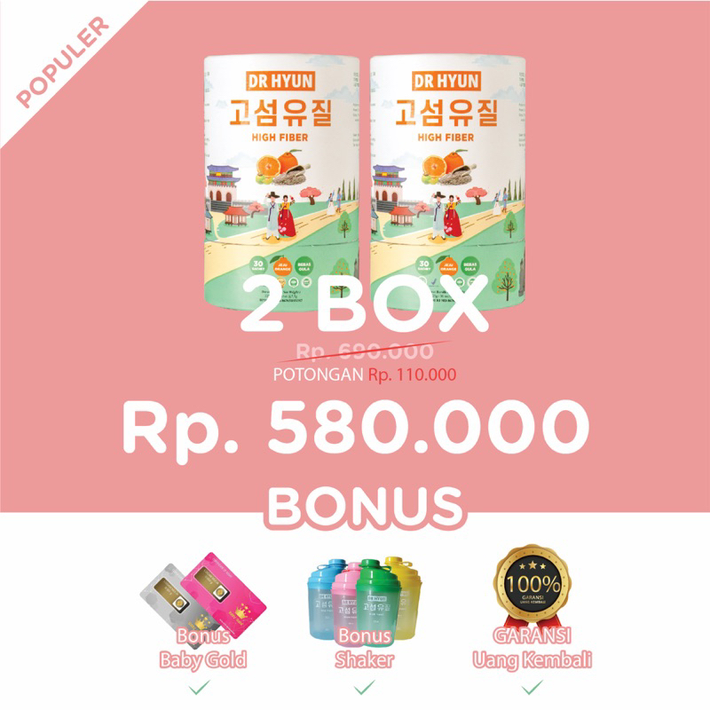 

Minuman Fiber DR HYUN isi 30 sachet paket 2 box