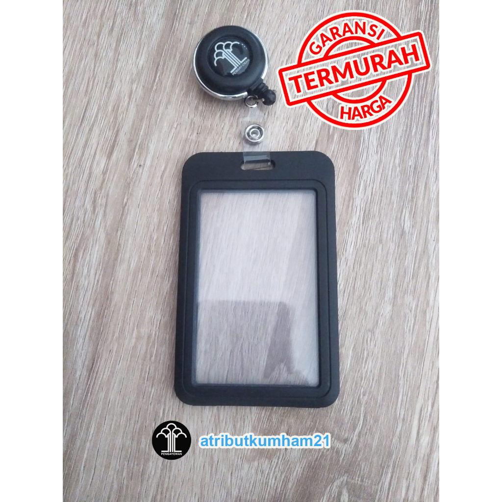 

TEMPAT ID CARD KEMENKUM 1 SET HITAM, YOYO ID CARD, NAME TAG PENGAYOMAN/KEMENKUM