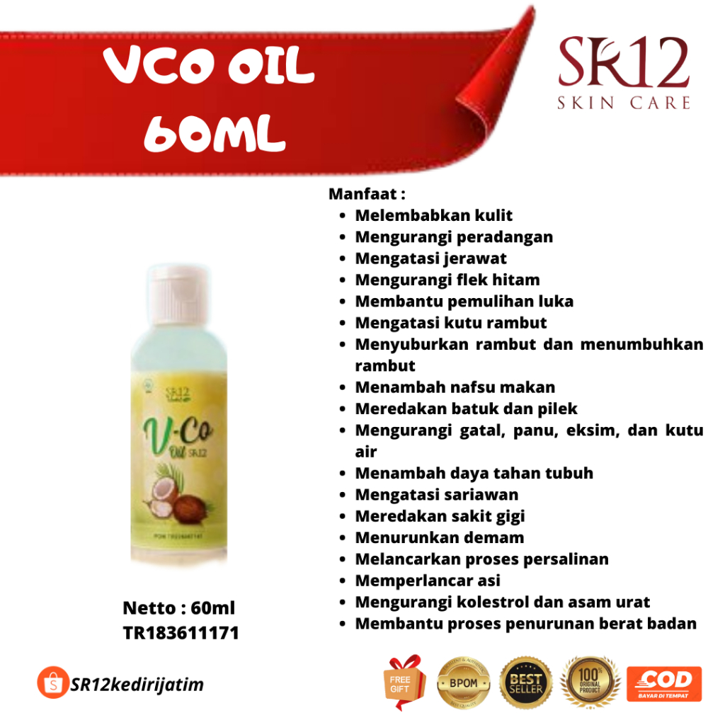 

Terlaris!!! VCO Oil SR12 Minyak Kelapa Murni BPOM