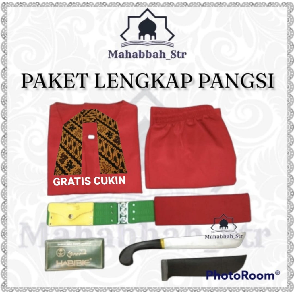Baju Pangsi Terlengkap Setelan Sabuk Peci Pakaian Adat Betawi Sunda