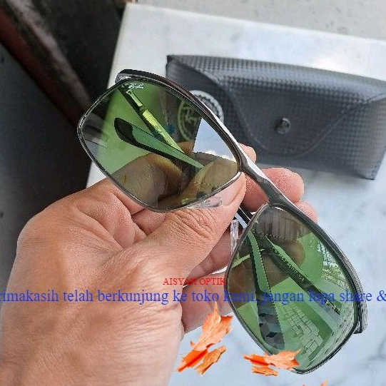 kacamata R**BN Rb 3462 model sport frame gan [hitam ke silver] carbon size (68)