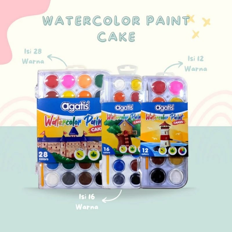 

Agatis Watercolour Paint Cakes (Cat Air Anak)