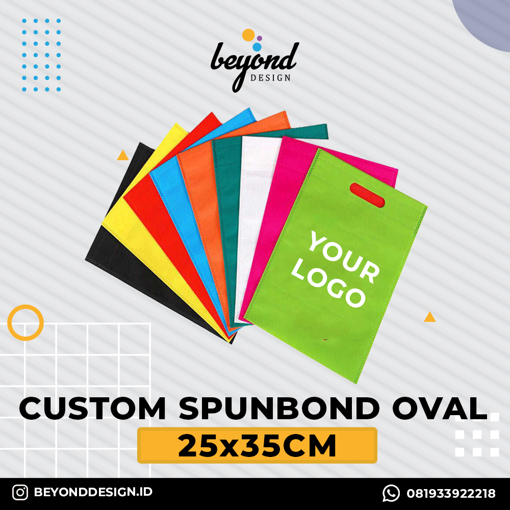 Tas Spunbond Oval Custom Sablon 25x35cm