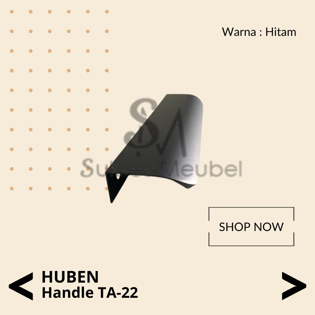 HUBEN Handle TA 22 - 128 Hitam + Sekrup | Tarikan Laci / Lemari HUBEN