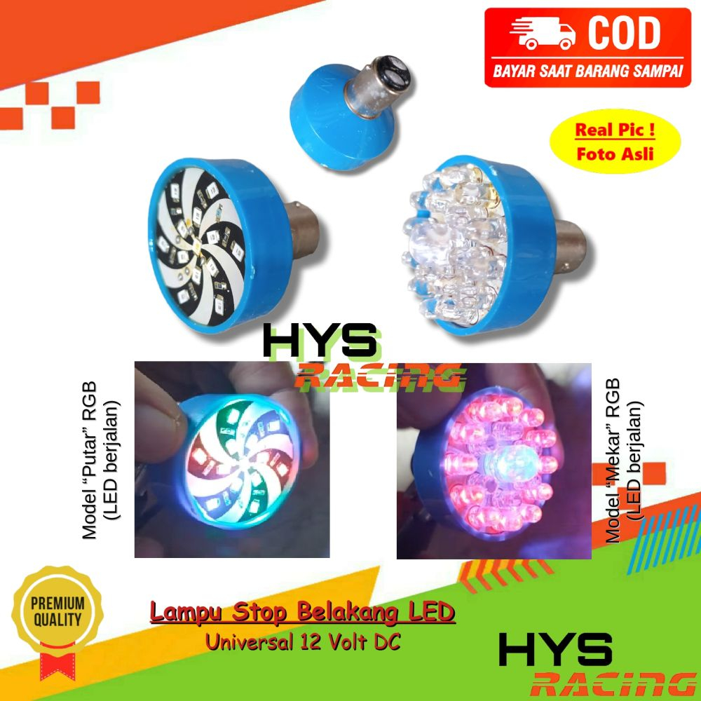HYC Lampu Rem Stop Belakang Kedip Variasi Stoplamp Universal Motor Beat Vario Mio Nmax Dsb 12 Volt D