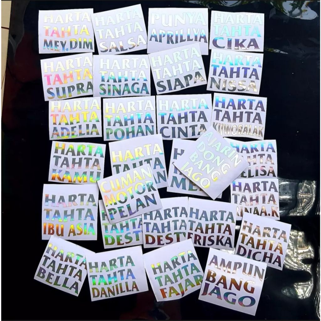 

Custom Stiker Harta Tahta Nama Hologram Stiker Skotlet