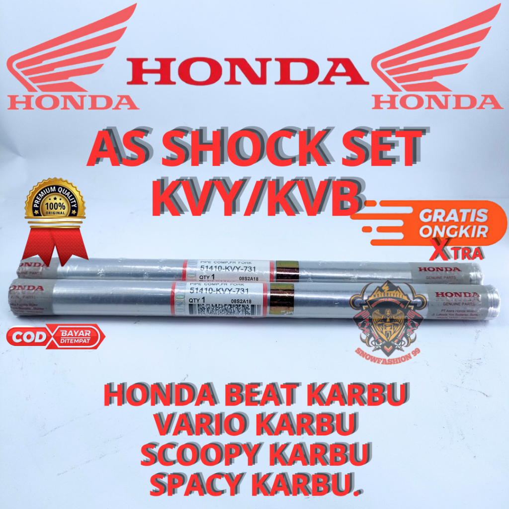 AS SHOCK HONDA BEAT KARBU KVY/KVB SHOCK DEPAN VARIO KARBU ,SCOOPI KARBU ,SPACY KARBU ,BEAT KARBU ASL