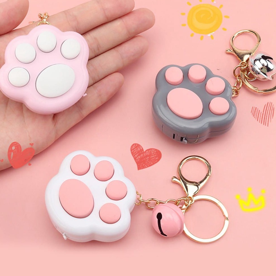 MKR Fidget Toy Lovely Portable Funny Cat Paw Push Fidget Game Keychain Mainan Musik Mini Anak-anak