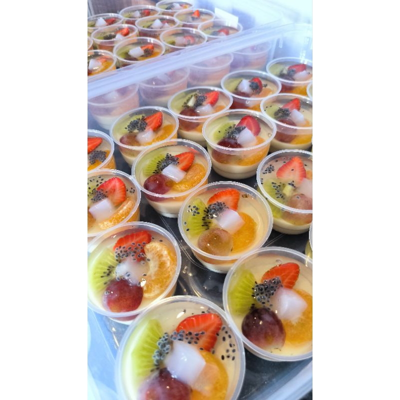

puding buah cup/puding buah segar