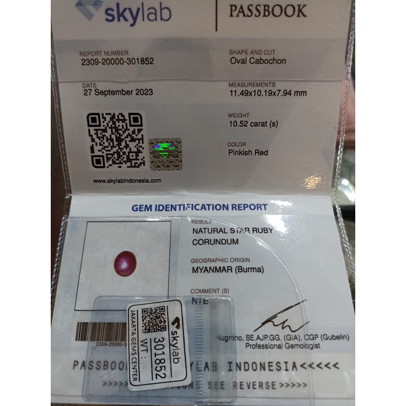 Cincin Batu Natural Star Ruby Corondum Ori Burma (FREE MEMO ORI)