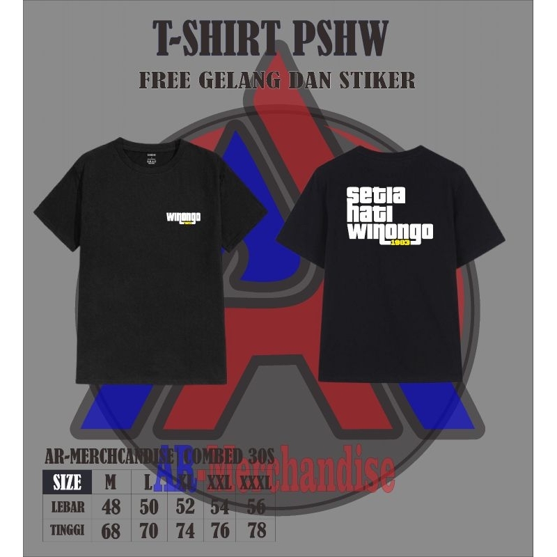 (COD) KAOS PSHW / WINONGO l Winongo fighter , free gelang dan stiker