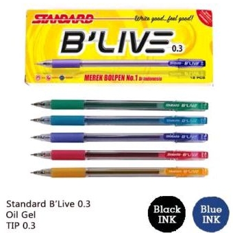

pulpen b'Live 0.3mm Hitm/biru(1pak/12pcs)