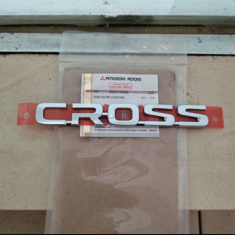 emblem tulisan CROSS Mitsubishi xpander original chrome