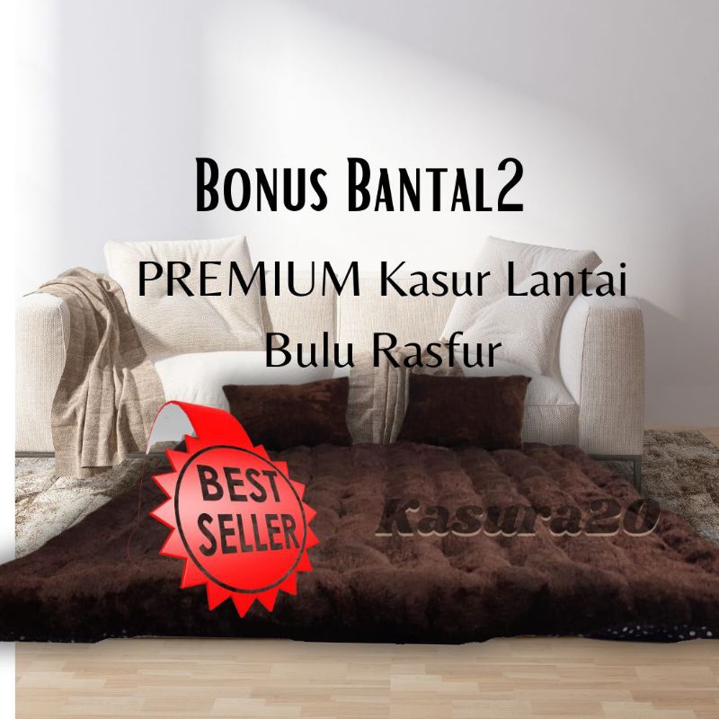 Kasur Lantai Bulu Rasfur JUMBO 200x180x12cm+btl2