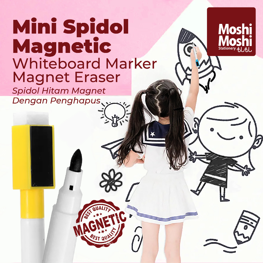 

Mini Spidol Magnetic Whiteboard Marker Pena Papan Tulis Praktis Penghapus Magnet