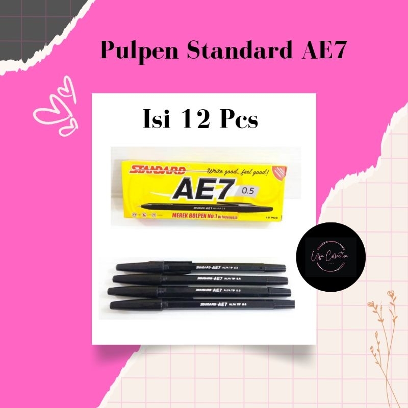 

GROSIR ATK /READY PULPEN STANDARD AE7 WARNA HITAM (Isi 12 Pcs)