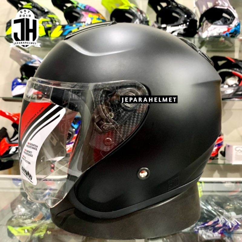 Helm Kyoto Merk DYR OSAKA Black Hitam Doff Original | Helm Halfface DYR OSAKA Model Kyoto Premium Or