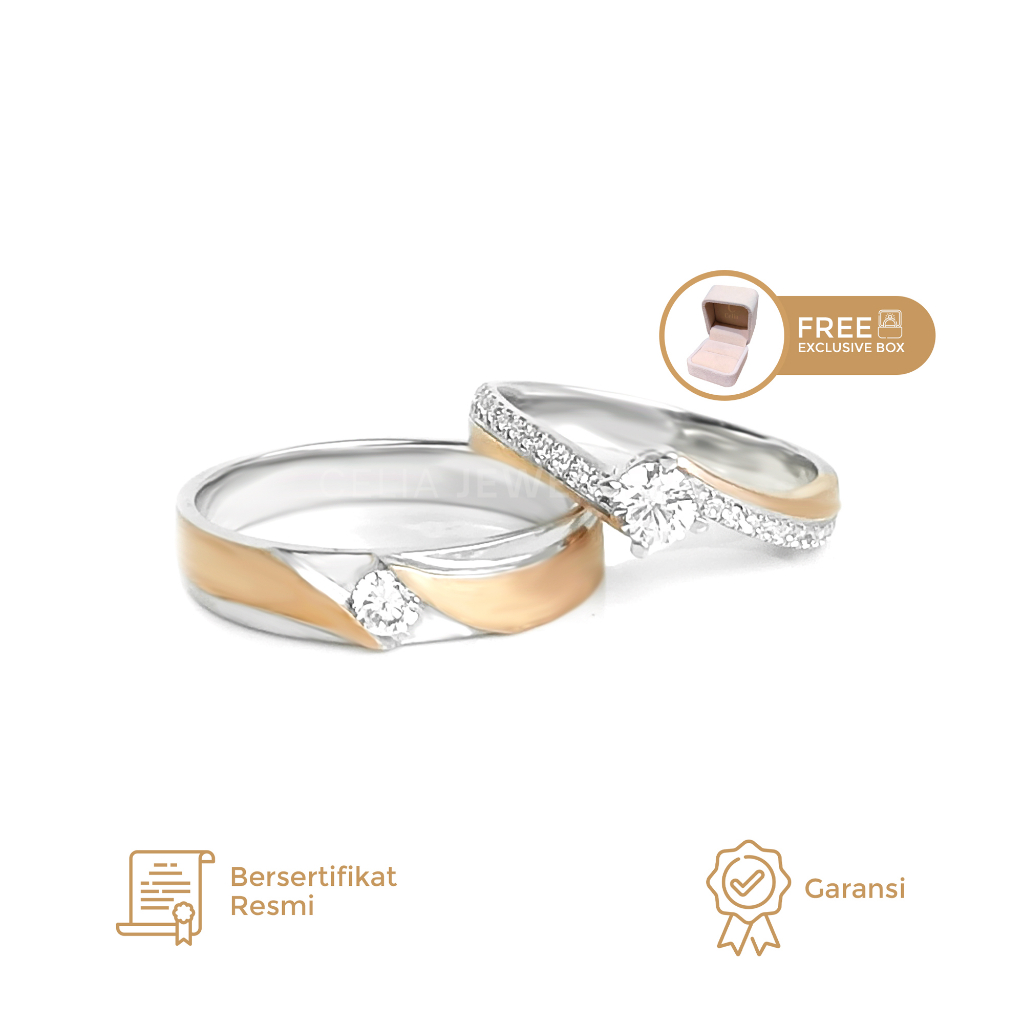 Celia Jewellery - Cincin Kawin Couple Emas WR021 Cincin Nikah Cincin Tunangan Cincin Lamaran Emas Pl
