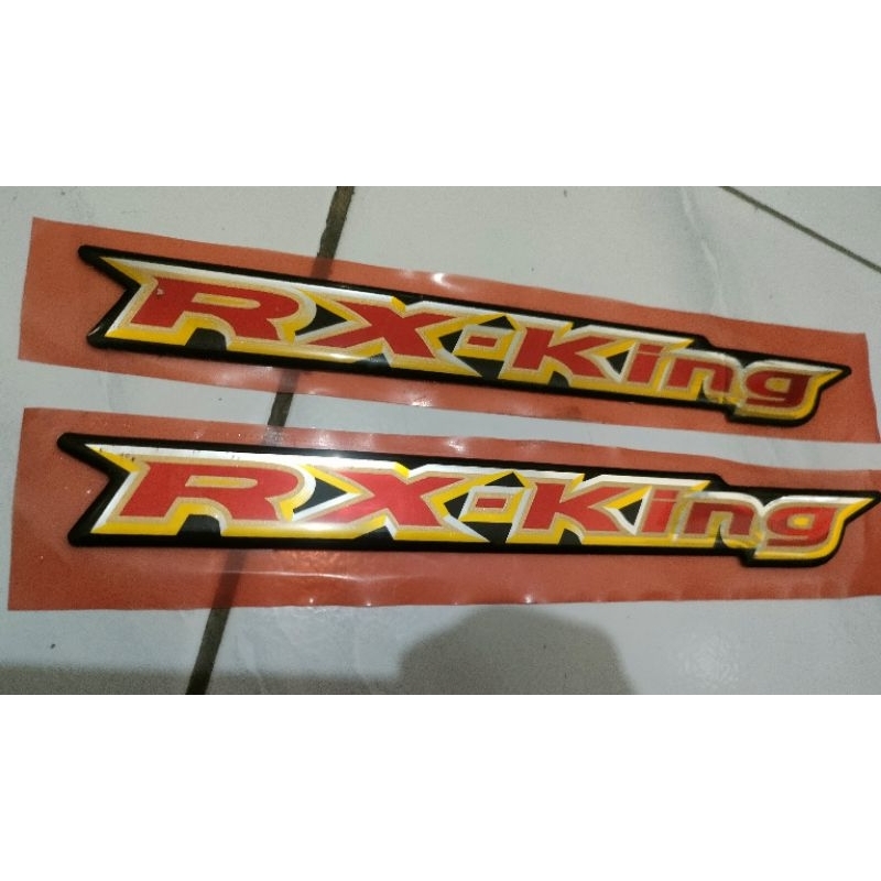 Stiker Logo Emblem Bok Aki Rx king Rxking 2003 SE set kiri kanan original