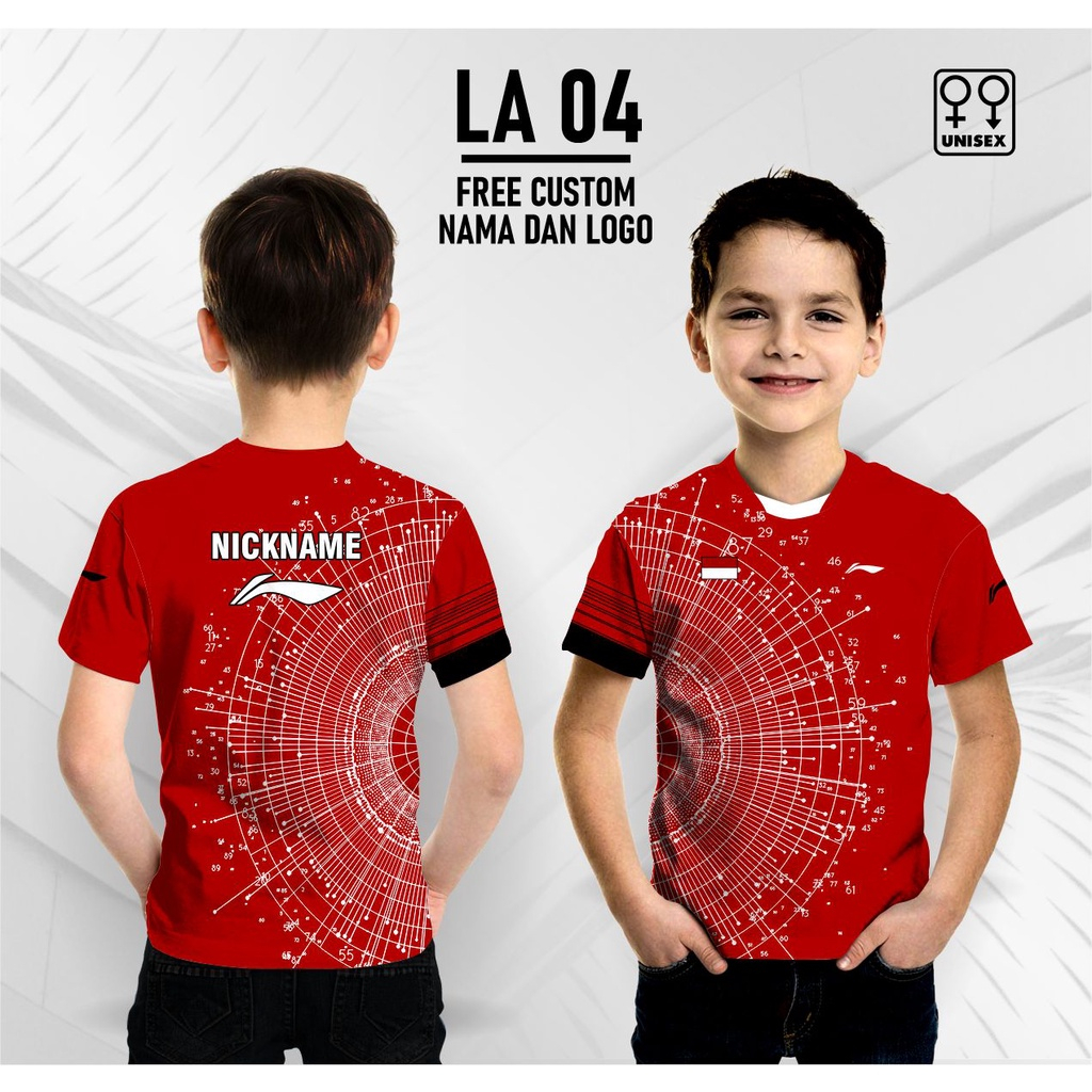 Jersey kaos Badminton Lining baju Bulutangkis anak