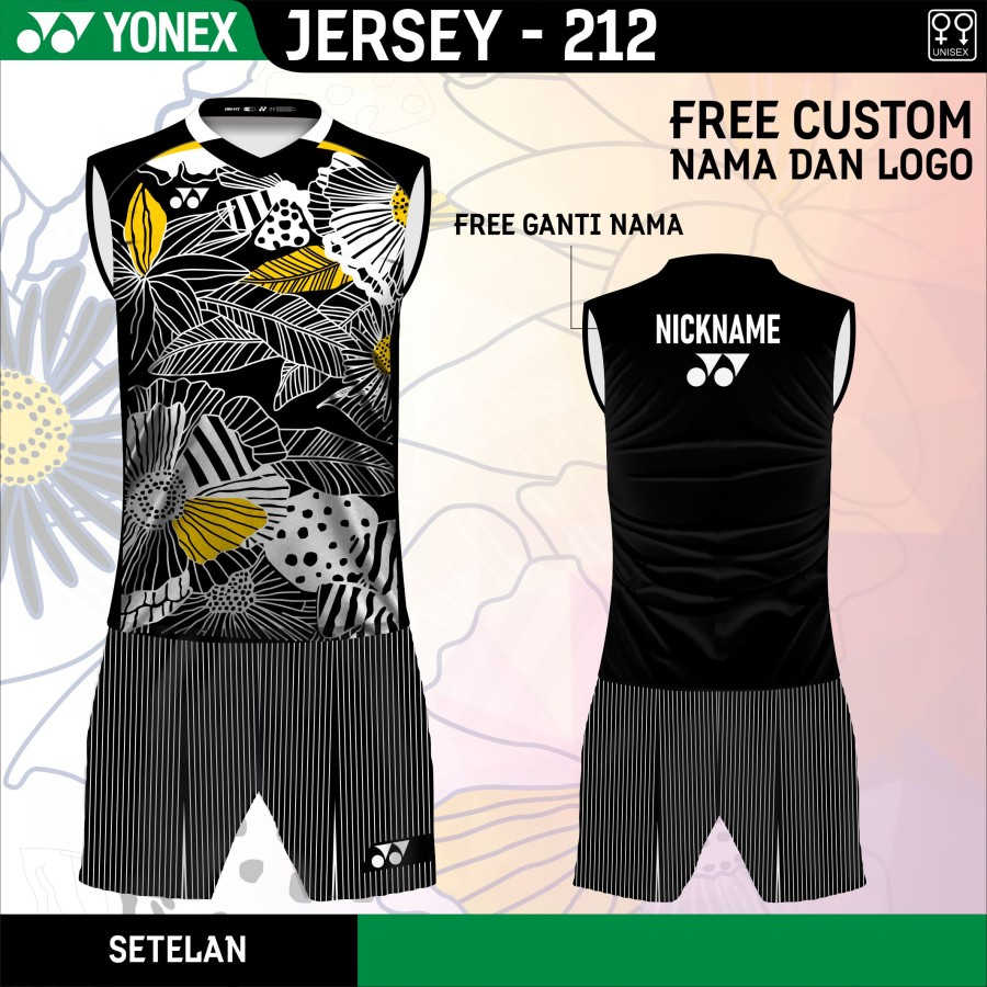 Setelan jersey badminton sleeveless the minions kaos yonex baju bulutangkis
