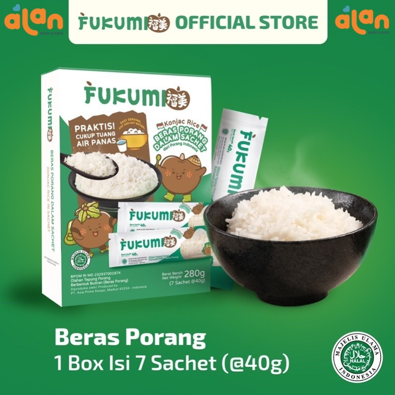 

Alan Baby Kids - FUKUMI Beras Porang Box Isi 7 Sachet - Shirataki/Konjac Rice