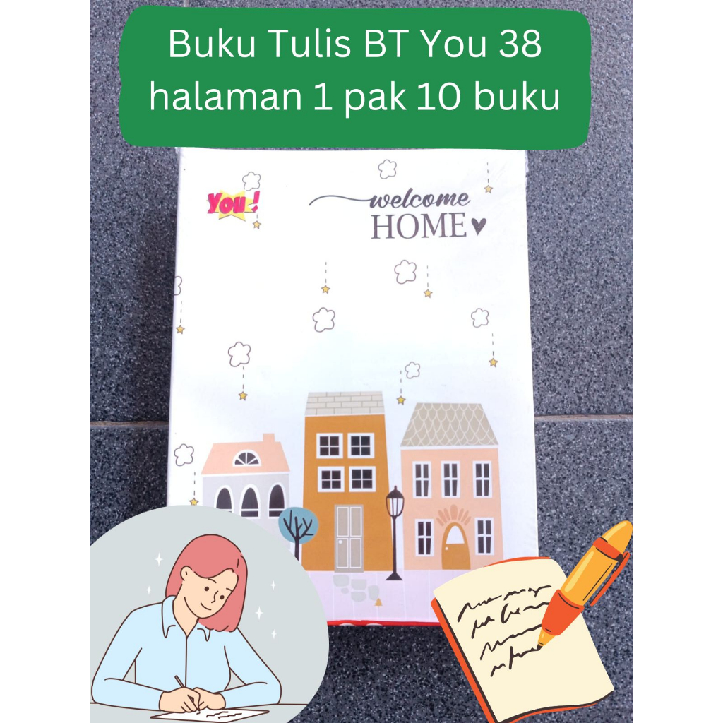 

BUKU TULIS 38 LEMBAR BERGARIS KUWARTO BIASA 1 PAK 10 BUKU