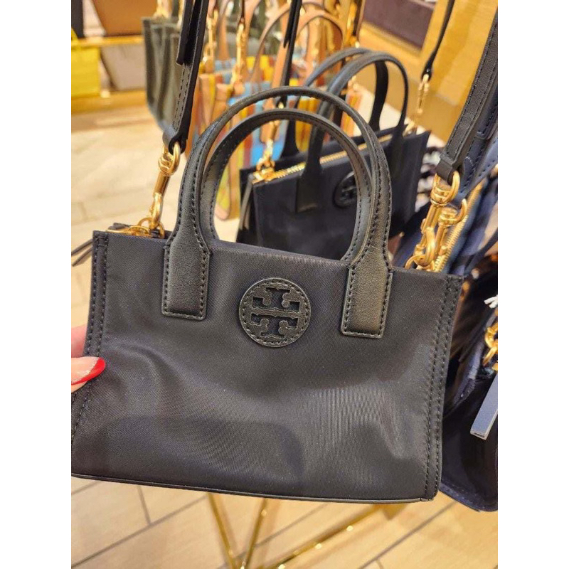 tory burch mini ella tote black