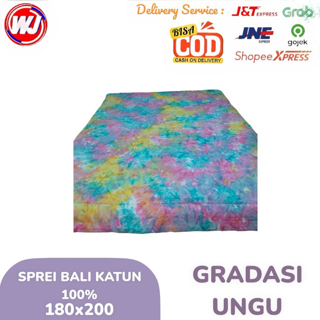 SPREI-BALI KATUN 180X200 GRADASI UNGU