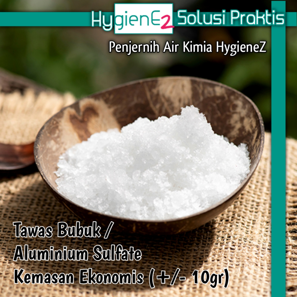 10gr TAWAS BUBUK Penjernih Air Kimia & Bebatuan Alami Lengkap Serbaguna HYGIENEZ / ALUMINIUM SULFATE