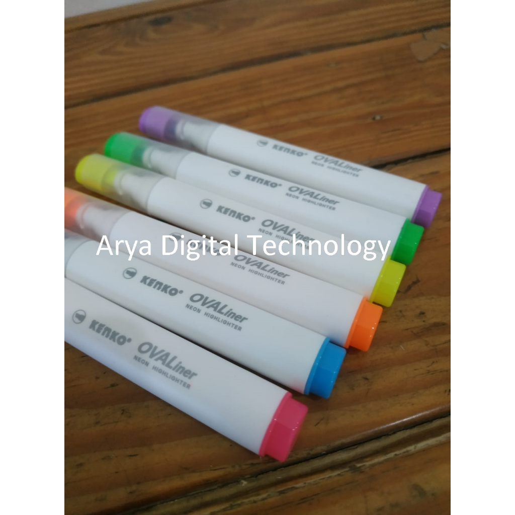 

Highlighter OVALINER NEON 6 WARNA TERANG PENANDA WARNA Merk KENKO ORI MURAH