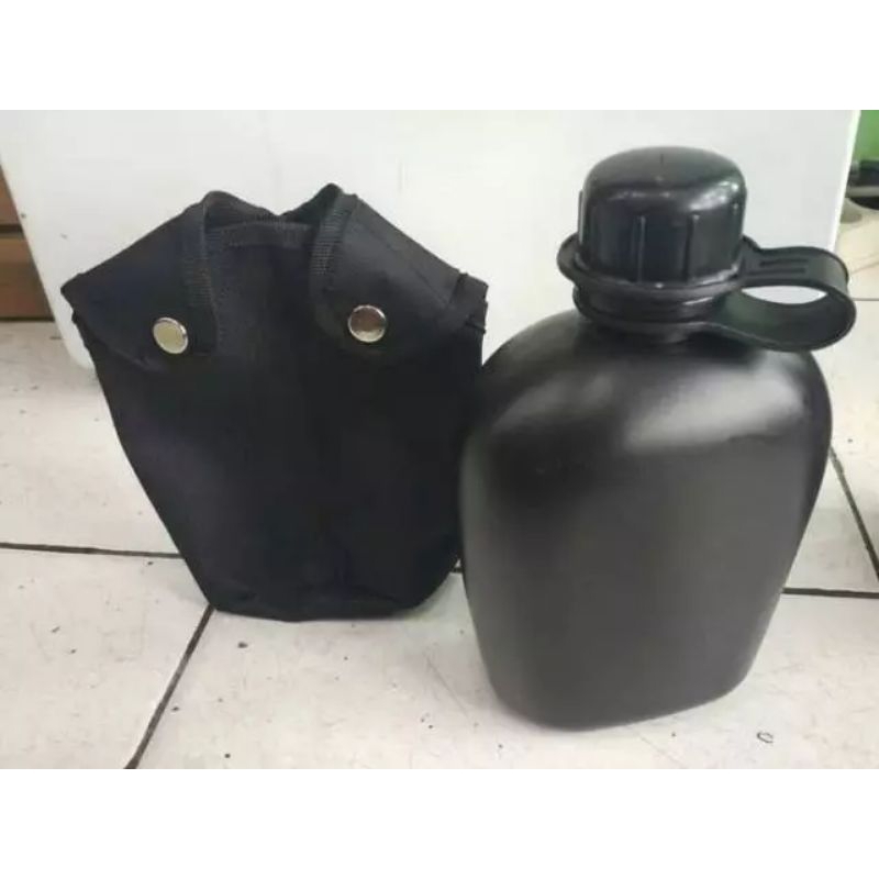 Peples Tempat Minum TNI +Sarung Botol, Hijau&amp;Hitam