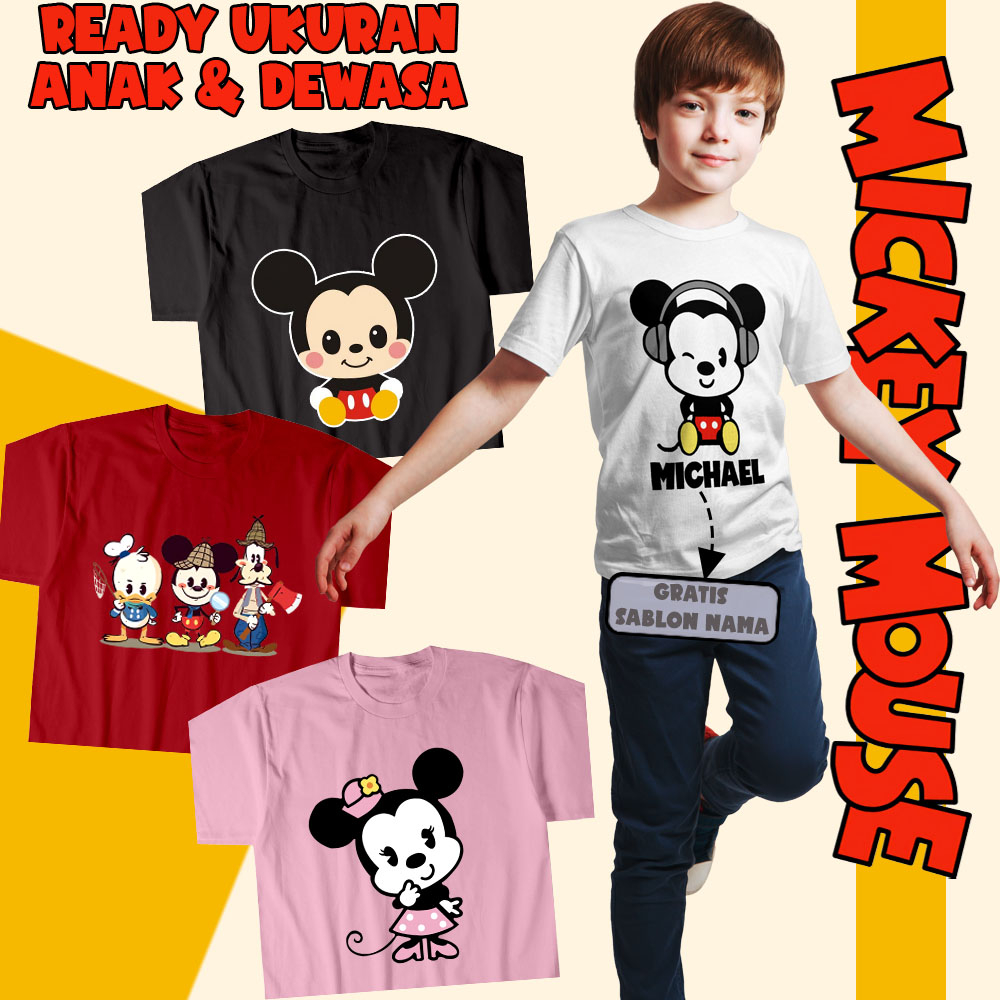 Baju Mickey Minnie Mouse Kaos Couple Keluarga Motif Mickey Minnie Mouse