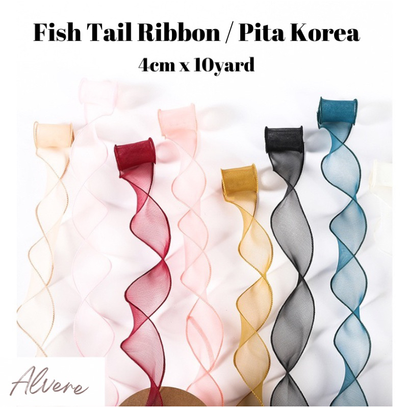 

Fishtail Ribbon Pita Organza Korea Keriting Wavy Transparan