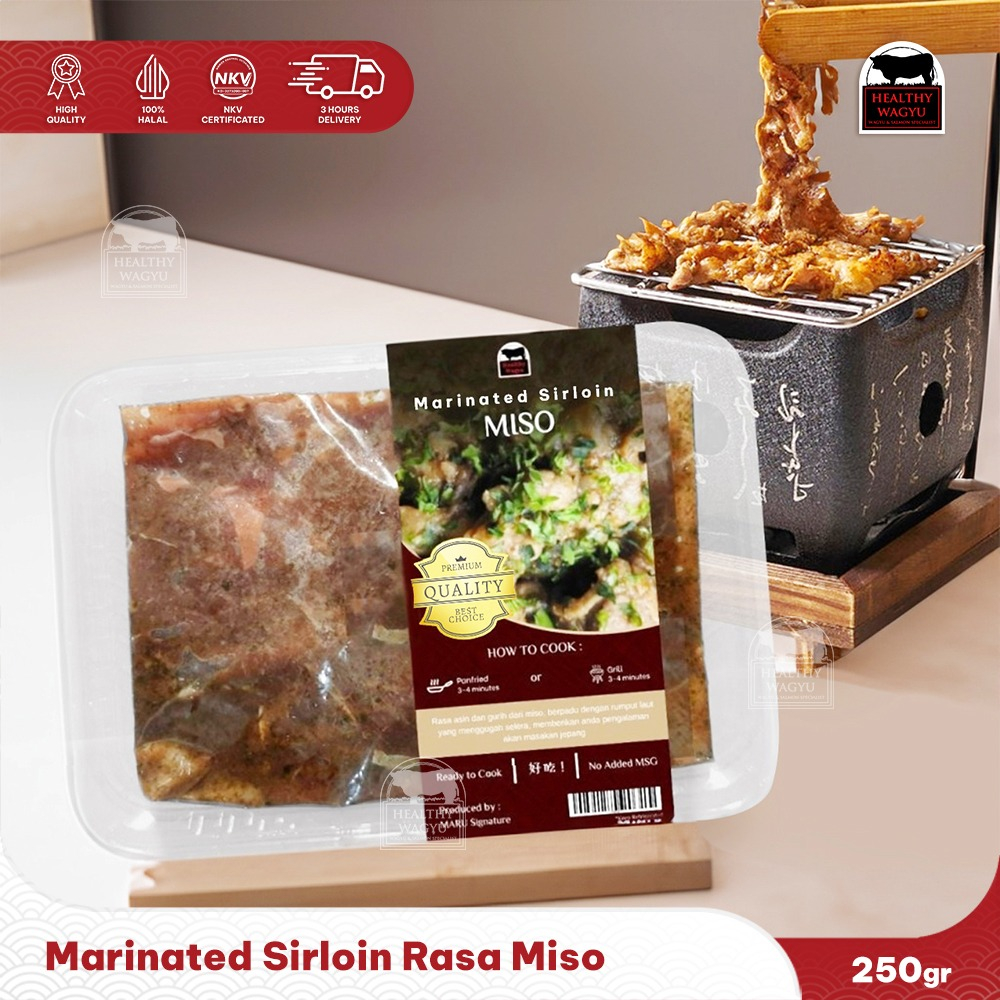 

Marinated Beef Slice Sirloin Rasa Miso Gurih 250gr Healthy Wagyu