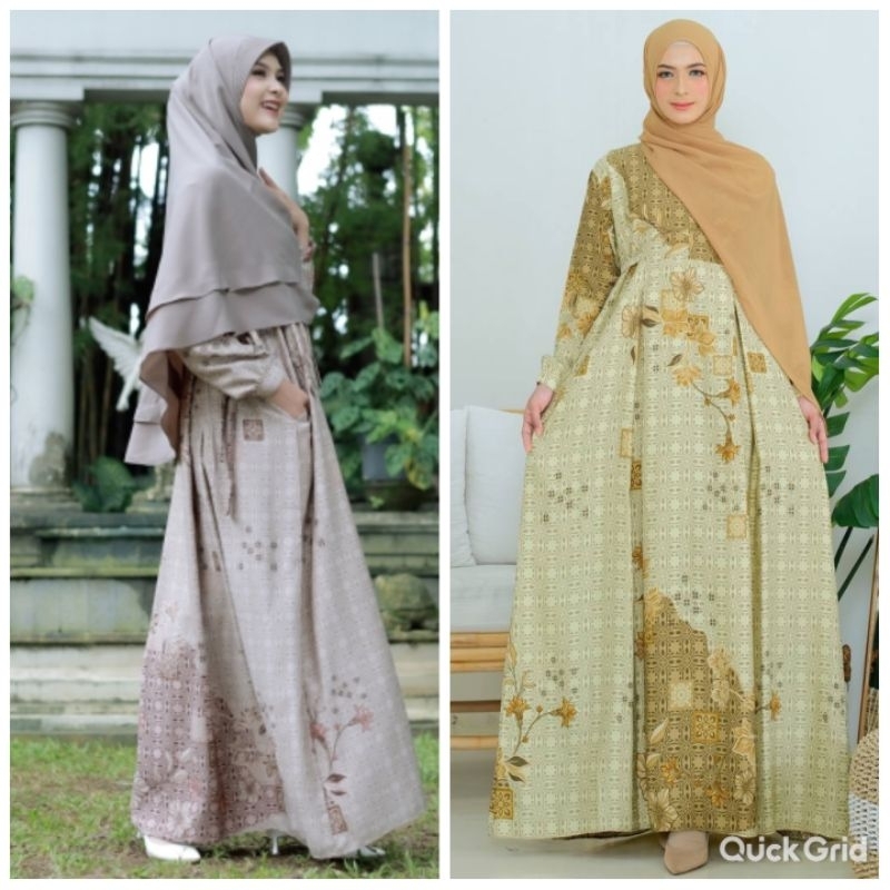 Baju Muslim Syari Gamis Syari Baju Muslim Motif Batik etnik Gamis Motif Batik Etnik Gamis Michan Gam