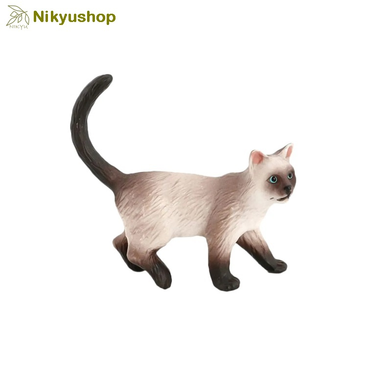 [Nikyushop] Mainan Edukasi Pajangan Miniatur Hewan Kucing Siamese Cat