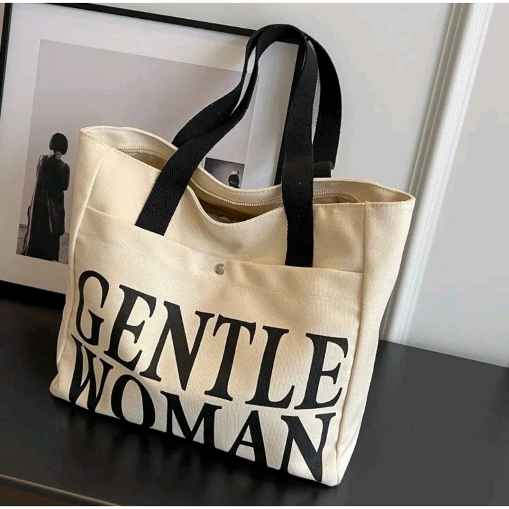 	 GENTLE WOMAN - Totebag Kanvas Premium Model Korean Style Fashion	