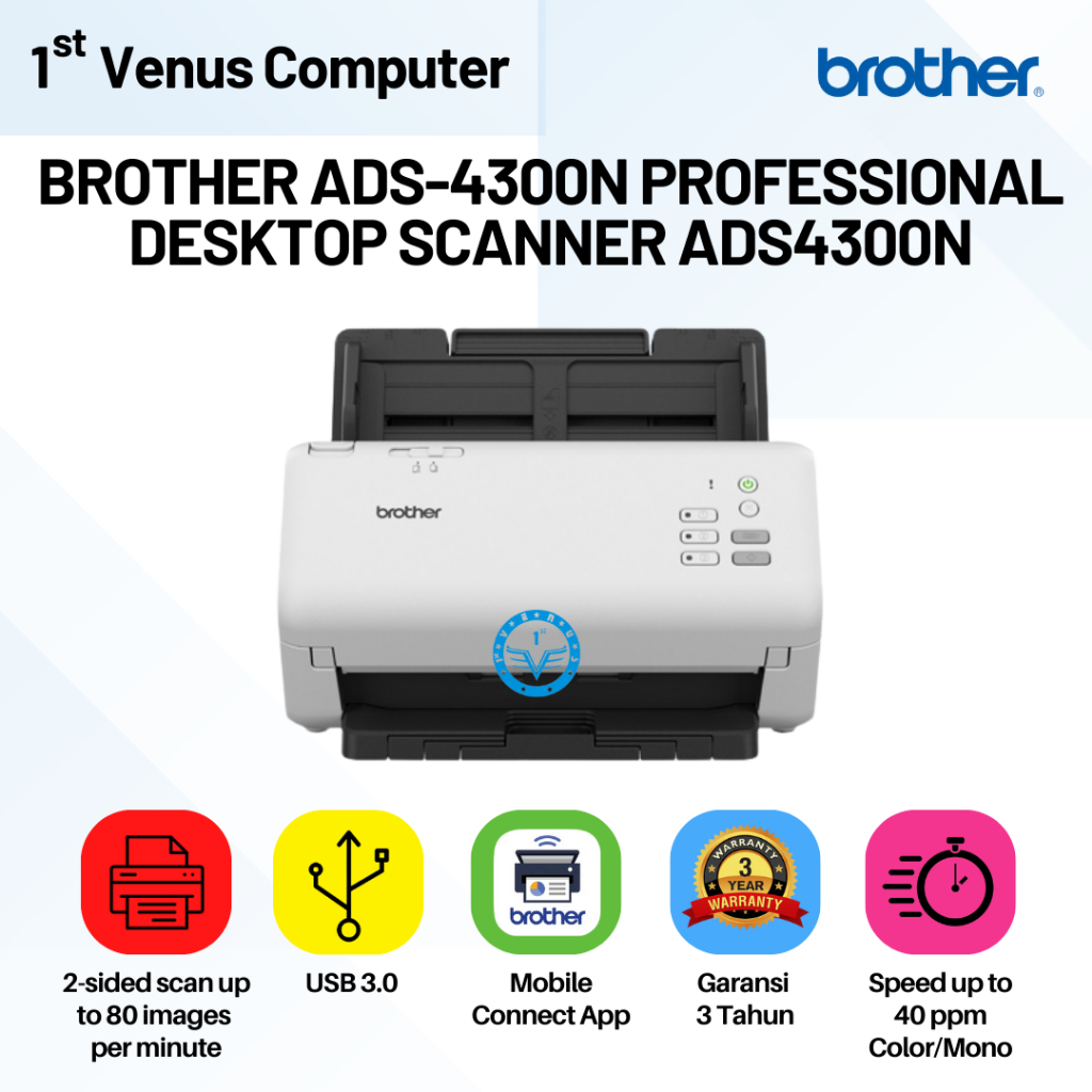 Brother ADS-4300N Professional Desktop Scanner ADS4300N / ADS 4300N