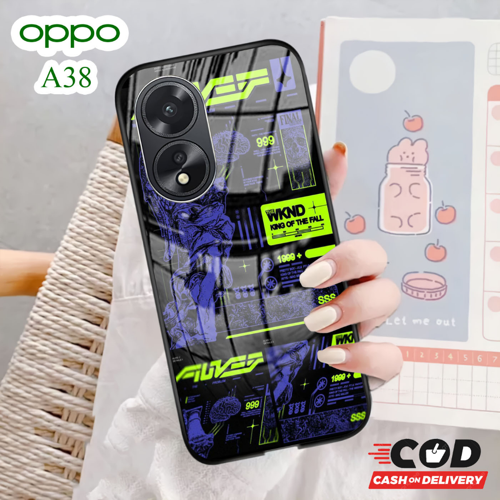Softcase Glass Kaca OPPO A38 [ S67 ].