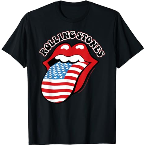 Kaos Dewasa  Rolling Stones Official Vintage US Tongue T-Shirt Fashion Baju Atasan Anak Laki Laki Pe