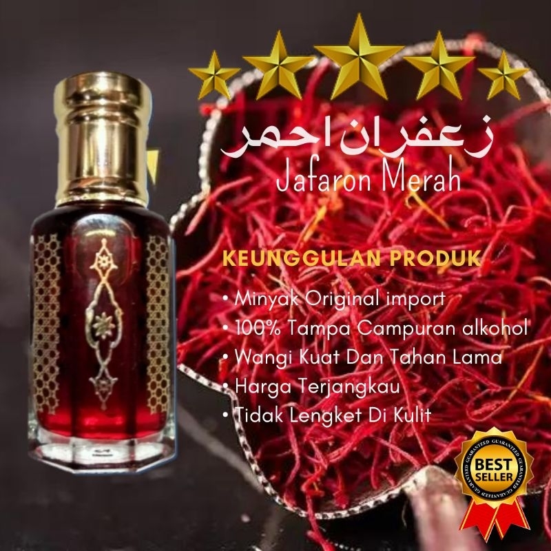 Parfum jafaron merah 100% Original | Minyak wangi Jafaron Merah | Jafaron Merah Bibit Asli